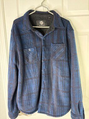 Weatherproof Vintage Blue Plaid Fleece Lined Shacket XL